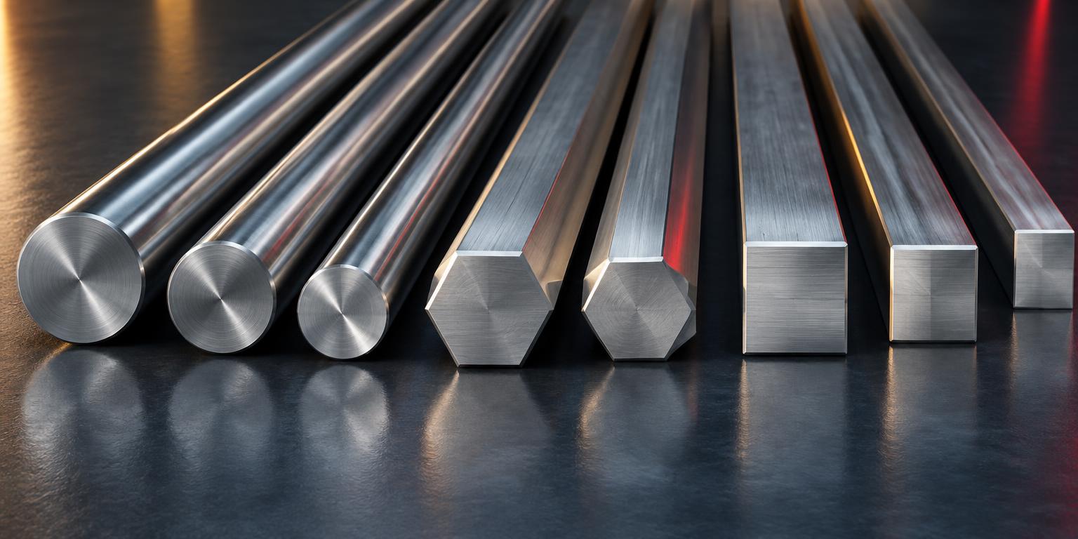 Round, hexagonal and square bright steel bar profiles